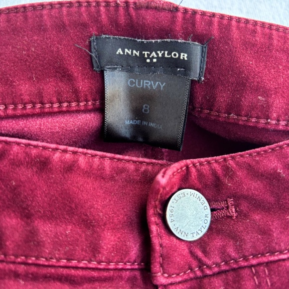 Ann Taylor Maroon Curvy Skinny Velvet Jeans - Picture 4 of 11
